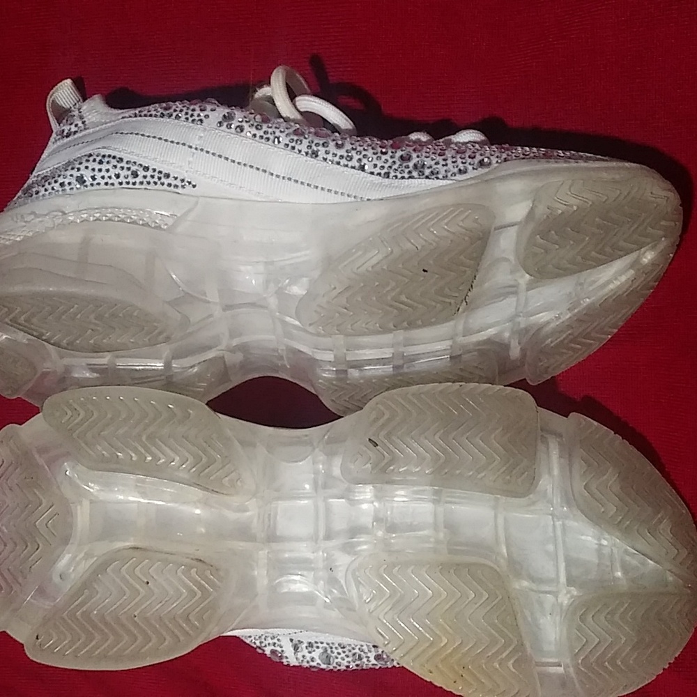 Steve Madden silver white sparkly tennis 6 - Picture 6 of 8